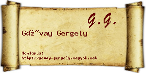 Gévay Gergely névjegykártya